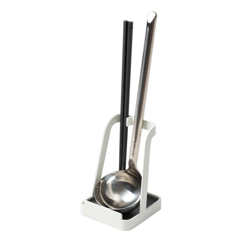 YAMAZAKI Home Ladle Holder - Lid Stand For Utensils In Kitchen  Steel  Water Resistant  No Assembly Req. White - Image 1